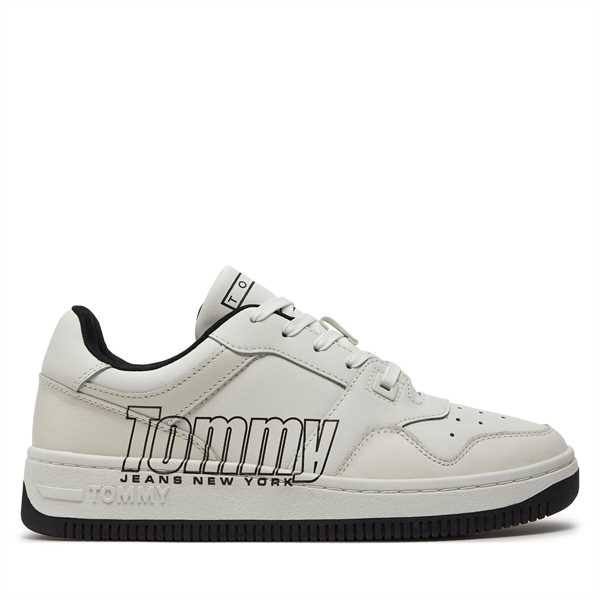 Sneakersy Tommy Jeans Tjm Basket Logo EM0EM01257 Biela