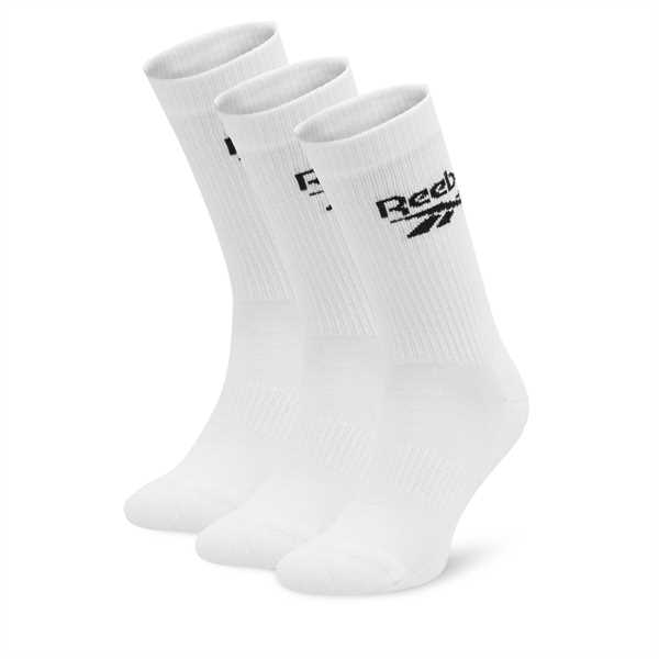 Súprava 3 párov vysokých ponožiek unisex Reebok R0452-SS24 (3-pack) Biela