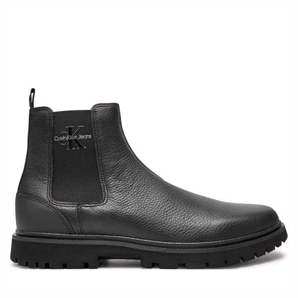 Členková obuv s elastickým prvkom Calvin Klein Jeans Eva Mid Chelsea Boot Lth YM0YM00750 Čierna