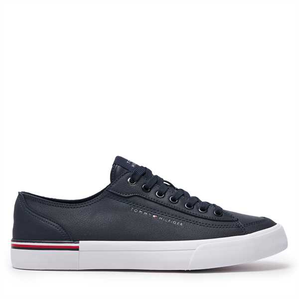 Tenisky Tommy Hilfiger Corporate Vulc Leather FM0FM04953 Tmavomodrá