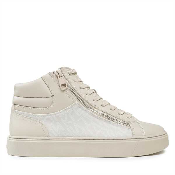 Sneakersy Calvin Klein High Top Lace Up W/Zip Mono HM0HM01046 Béžová