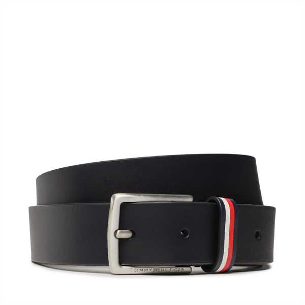 Detský opasok Tommy Hilfiger Leather Belt AU0AU01560 Tmavomodrá