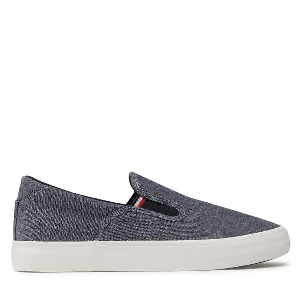 Tenisky Tommy Hilfiger Th Hi Vulc Core Low Slip On FM0FM04734 Tmavomodrá