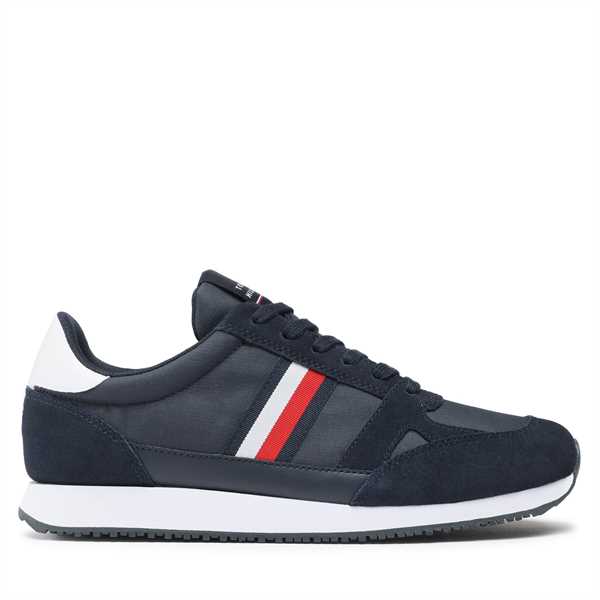 Sneakersy Tommy Hilfiger Runner Lo Vintage Mix FM0FM03431 Tmavomodrá