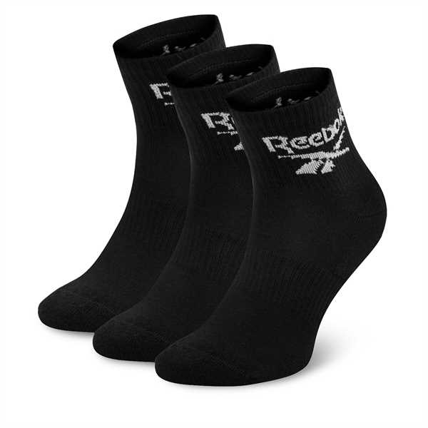 Súprava 3 párov vysokých ponožiek unisex Reebok R0427-SS24 (3-pack) Čierna