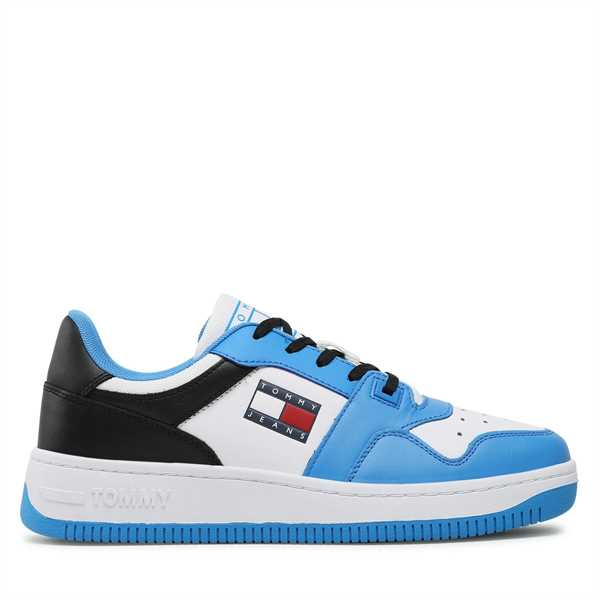 Sneakersy Tommy Jeans Basket Leather EM0EM01162 Modrá