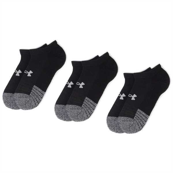 Súprava 3 párov kotníkových ponožiek unisex Under Armour Heatgear No Show Sock 1346755-001 Čierna