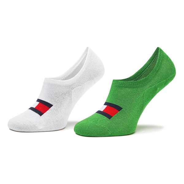 Súprava 2 párov krátkych pánskych ponožiek Tommy Hilfiger 701223928 Zelená