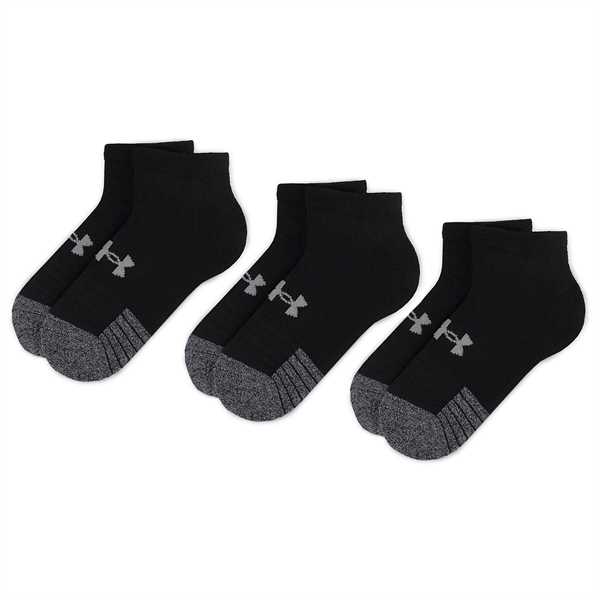 Súprava 3 párov kotníkových ponožiek unisex Under Armour Heatgear Lo Cut Sock 1346753-001 Čierna