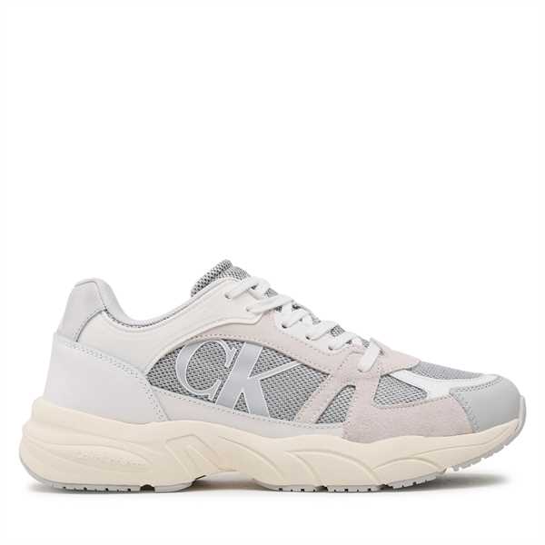 Sneakersy Calvin Klein Jeans Retro Tennis Laceup Mix Lth YM0YM00696 Sivá