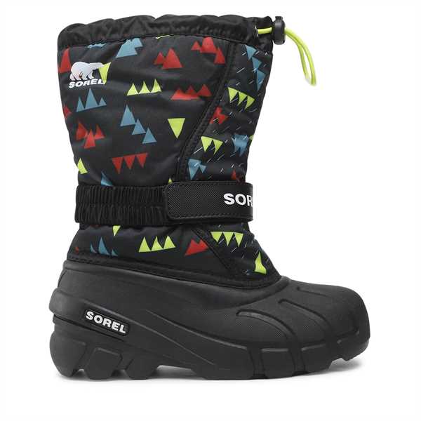 Snehule Sorel Youth Flurry Print NY3504 Čierna