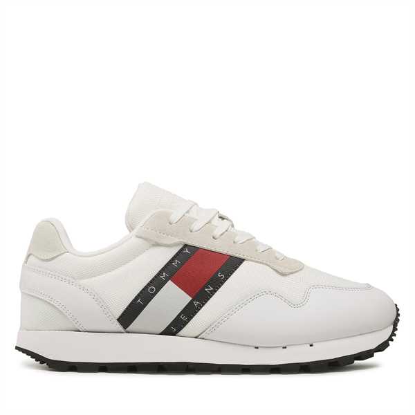 Sneakersy Tommy Jeans Retro Runner Ess EM0EM01081 Biela