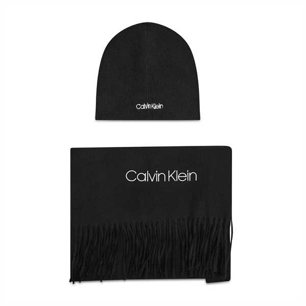 Set čiapka a šál Calvin Klein Basic Wool Beanie+Scarf K50K507552 Čierna