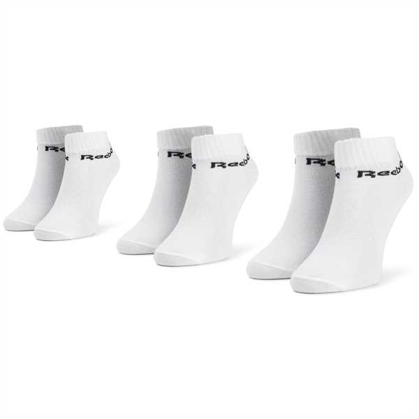 Súprava 3 párov kotníkových ponožiek unisex Reebok Act Core Ankle Sock 3p FL5227 Biela