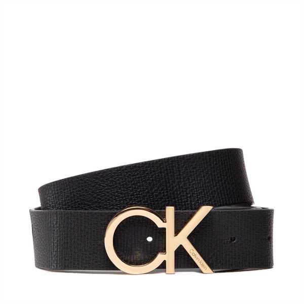 Pánsky opasok Calvin Klein Adj Ck Metal Pal Gold 35Mm K50K509651 Čierna