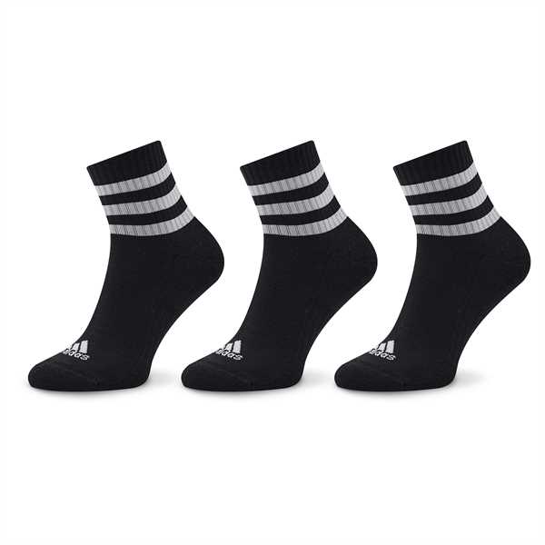 Ponožky Kotníkové Unisex adidas 3-Stripes Cushioned Sportswear Mid-Cut Socks 3 Pairs IC1317 Čierna