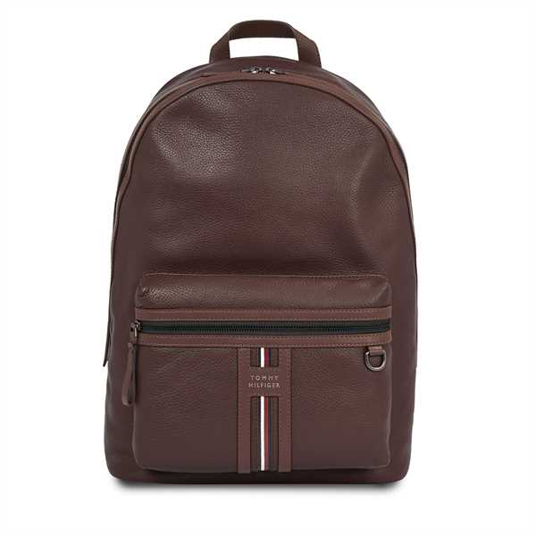 Ruksak Tommy Hilfiger Th Premium Leather Backpack AM0AM12224 Hnedá