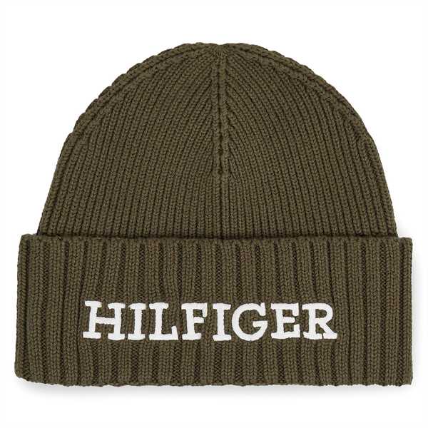 Čiapka Tommy Hilfiger Monotype Beanie AM0AM11737 Zelená