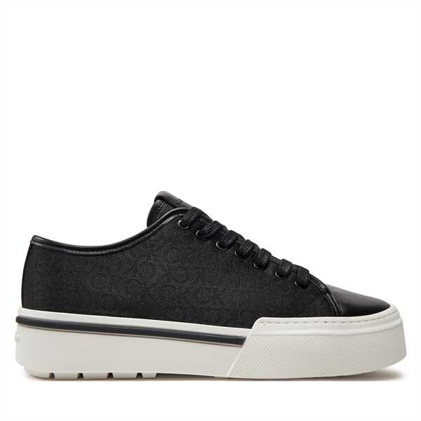 Sneakersy Calvin Klein Low Top Lace Up Jaq Mono HM0HM01420 Čierna