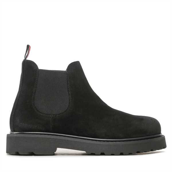 Členková obuv s elastickým prvkom Tommy Jeans Tommy Jeans Suede Boot EM0EM01205 Čierna