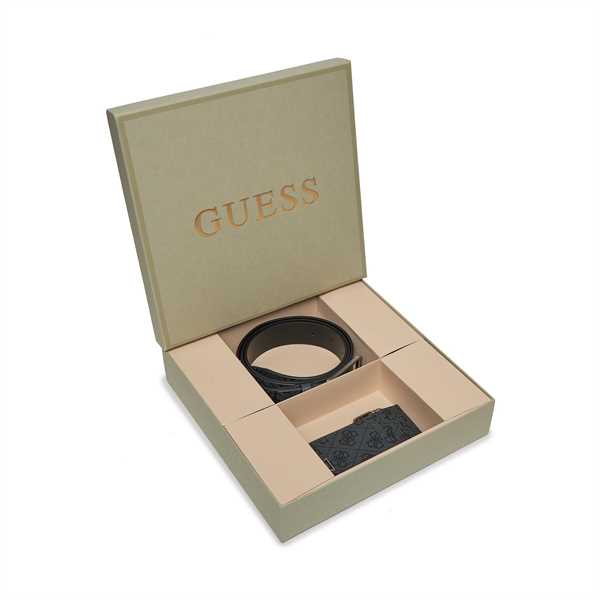 Sada puzdro na karty a opasok Guess Gift Box GFBOXM P3305 Čierna