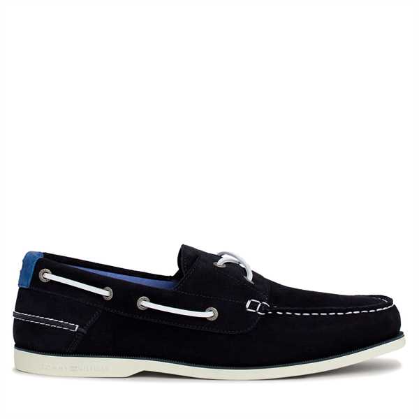 Mokasíny Tommy Hilfiger Th Boat Shoe Core Suede FM0FM04505 Tmavomodrá