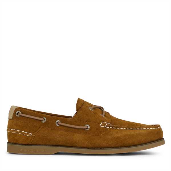 Poltopánky Tommy Hilfiger Th Boat Shoe Core Suede FM0FM04505 Hnedá