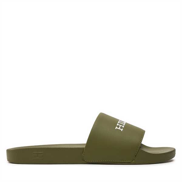 Šľapky Tommy Hilfiger Hilfiger Raised Pool Slide FM0FM05022 Zelená