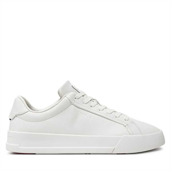 Sneakersy Tommy Hilfiger Th Court Best Leather FM0FM05120 Écru