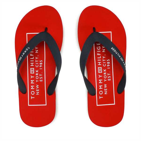 Žabky Tommy Hilfiger Rubber Hilfiger Beach Sandal FM0FM04468 Tmavomodrá