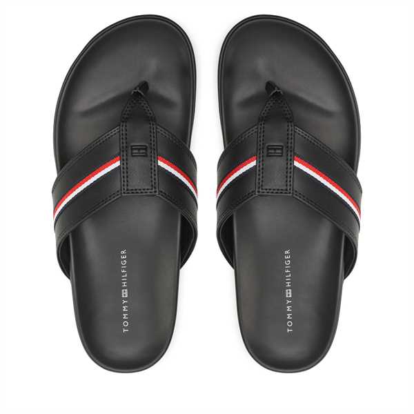 Žabky Tommy Hilfiger Leather Toe Post Sandal FM0FM04460 Čierna