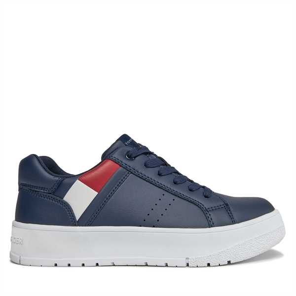 Sneakersy Tommy Hilfiger Flag Low Cut Lace-Up Sneaker T3X9-33356-1355 S Tmavomodrá