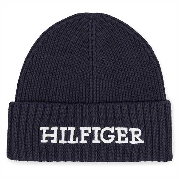 Čiapka Tommy Hilfiger Monotype Beanie AM0AM11737 Tmavomodrá