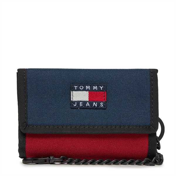 Veľká pánska peňaženka Tommy Jeans Tjm Heritage Nylon Trifold AM0AM12078 Tmavomodrá