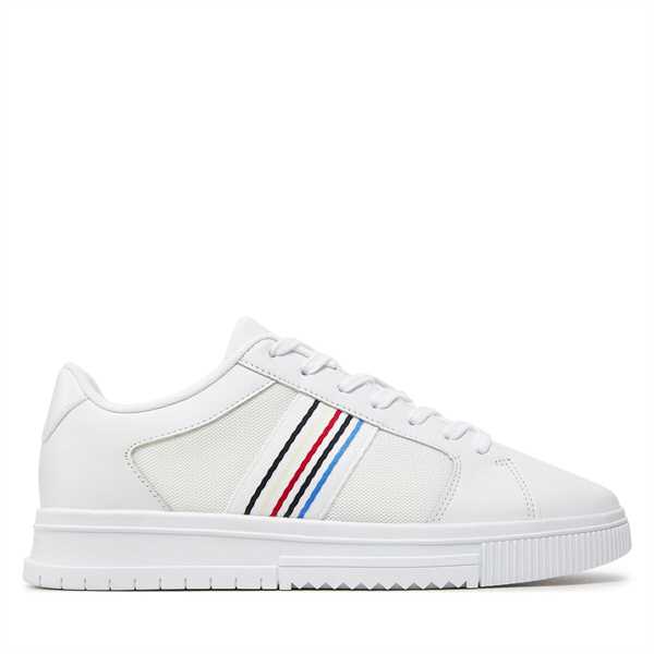 Sneakersy Tommy Hilfiger Supercup Mix Summer FM0FM05052 Biela