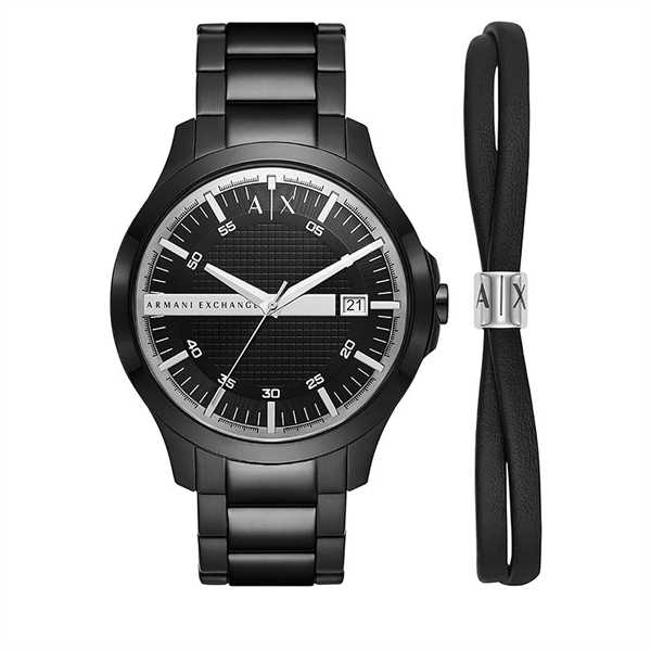 Hodinky Armani Exchange Hampton AX7134SET Čierna