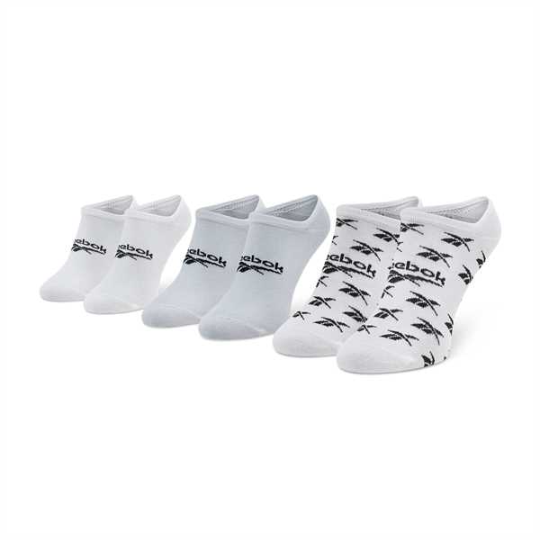 Súprava 3 párov kotníkových ponožiek unisex Reebok Cl Fo Invisible Sock 3P GG6678 Biela