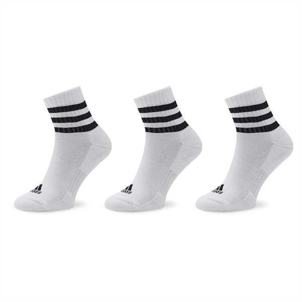 Ponožky Kotníkové Unisex adidas 3-Stripes Cushioned Sportswear Mid-Cut Socks 3 Pairs HT3456 Biela