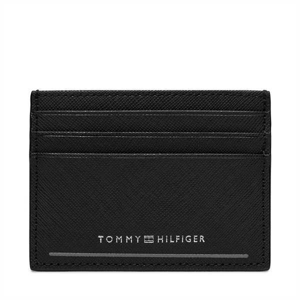 Puzdro na kreditné karty Tommy Hilfiger Th Saffiano Cc Holder AM0AM11863 Čierna