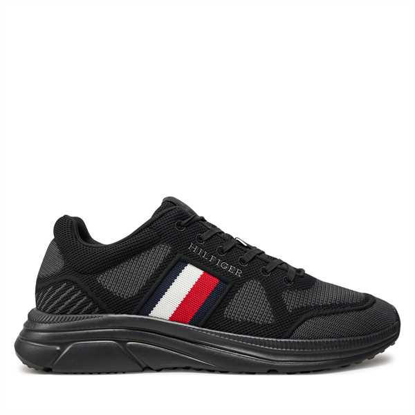 Sneakersy Tommy Hilfiger Modern Runner Knit Evo Ess FM0FM05245 Čierna