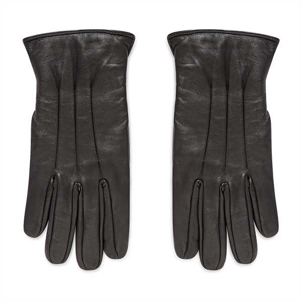 Pánske rukavice Jack&Jones Jacmontana Leather Gloves Noos 12125090 Čierna