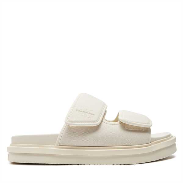 Šľapky Calvin Klein Jeans Double Bar Sandal Mtl YM0YM01020 Écru