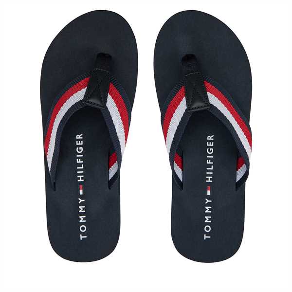 Žabky Tommy Hilfiger Coprorate Hilfiger Beach Sandal FM0FM05094 Tmavomodrá