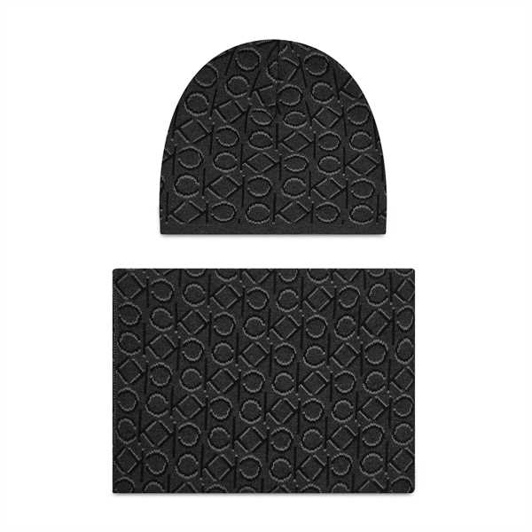 Set čiapka a šál Calvin Klein Shadow Monogram Beanie+Scarf K50K507498 Sivá