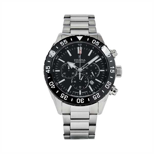 Hodinky Festina Cermaic Chrono F20575/3 Strieborná