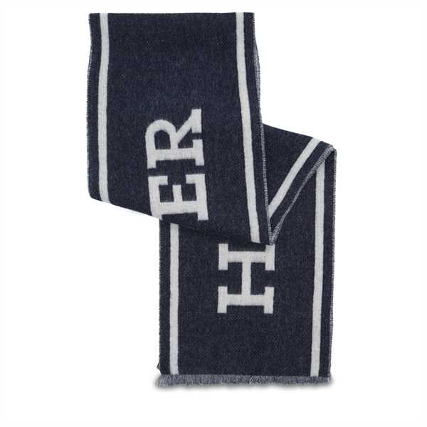 Šál Tommy Hilfiger Monotype Scarf AM0AM11738 Tmavomodrá