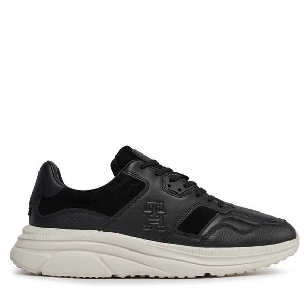 Sneakersy Tommy Hilfiger Modern Runner Premium Lth FM0FM04879 Čierna