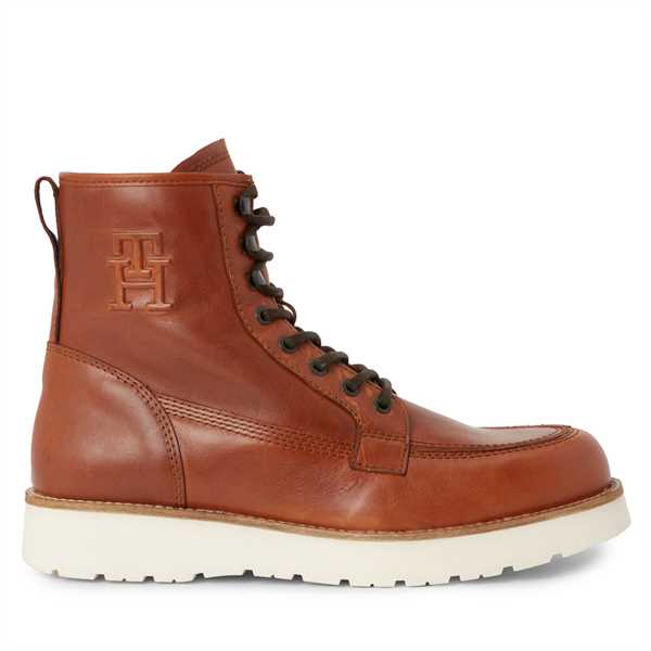 Čižmy Tommy Hilfiger Th American Warm Leather Boot FM0FM04668 Hnedá