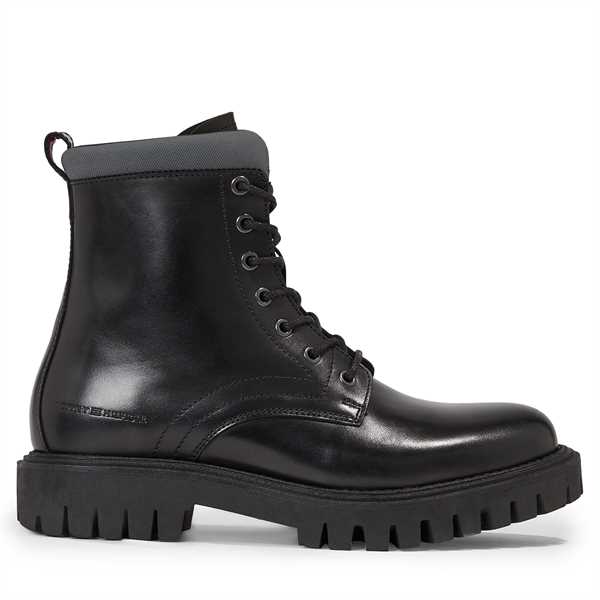 Outdoorová obuv Tommy Hilfiger Premium Casual Chunky Lth Boot FM0FM04756 Čierna