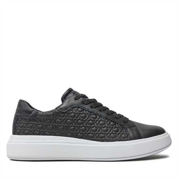 Sneakersy Calvin Klein Low Top Lace Up Lth Mono HM0HM01498 Čierna